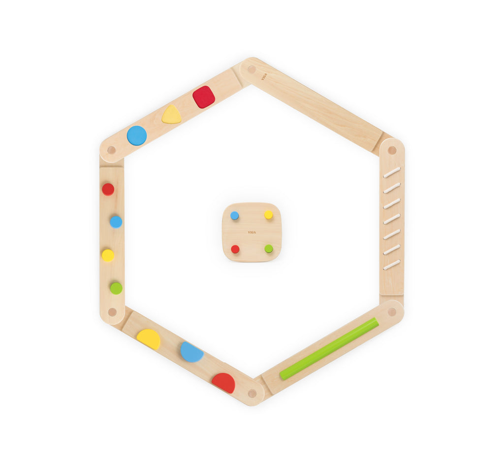 Viga 7-Piece Wooden Sensory Balance Beam Set - Modular Obstacle Course for Toddlers