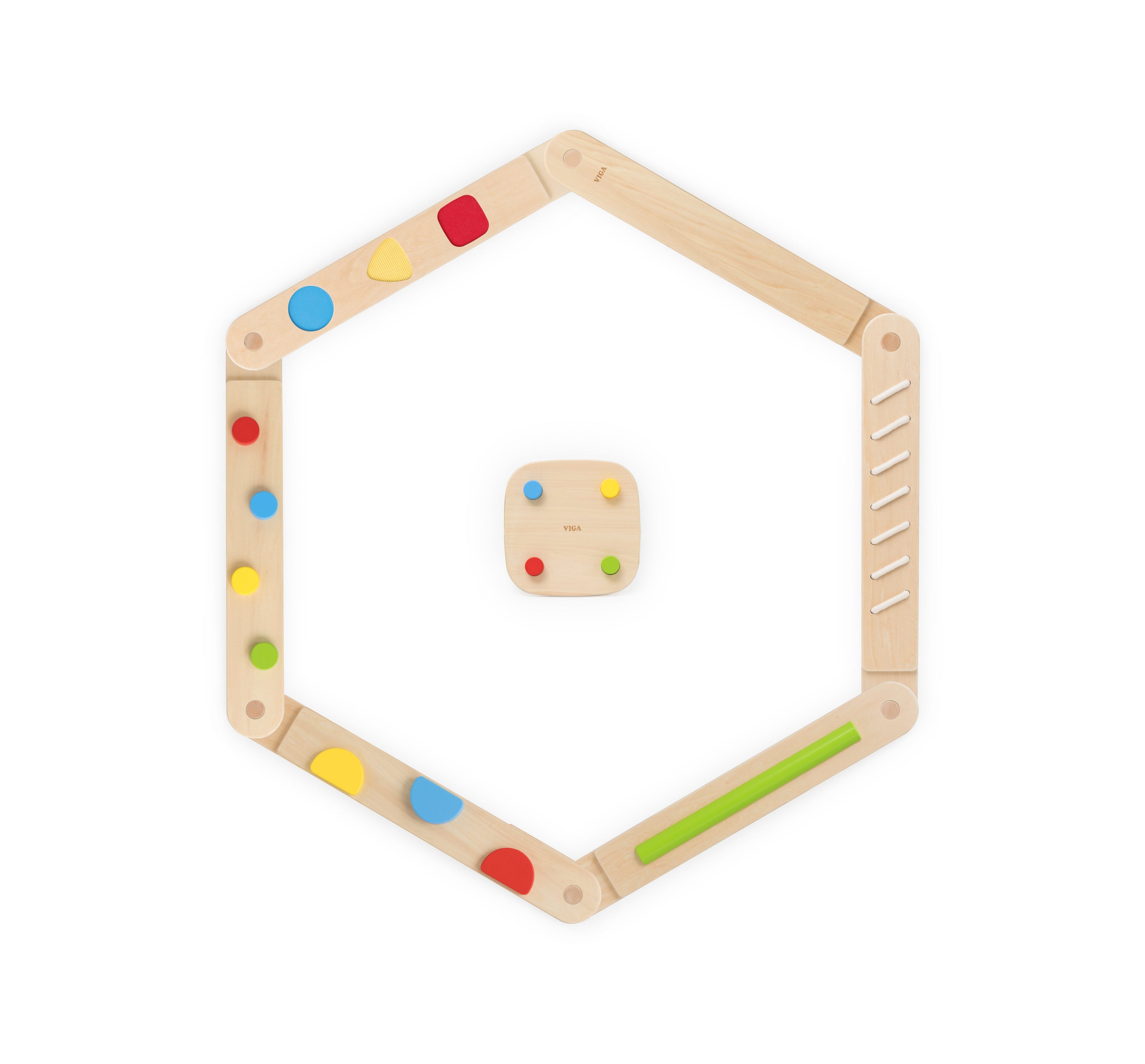 Viga 7-Piece Wooden Sensory Balance Beam Set - Modular Obstacle Course for Toddlers