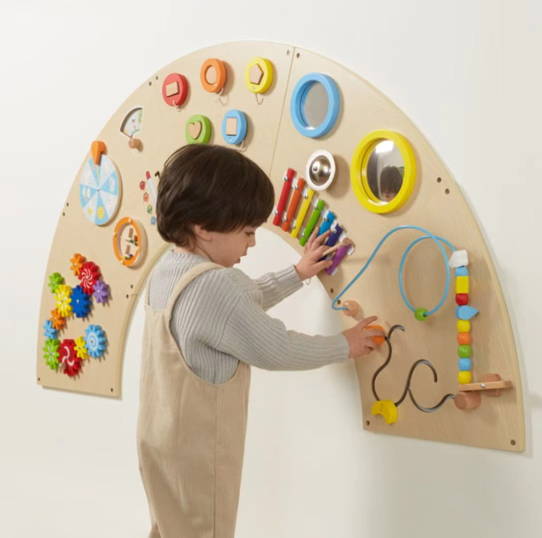 Viga Rainbow Sensory Arch Wall Toy - 12-in-1 Montessori Activity Center for Kids