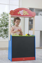 Viga Deluxe 2-in-1 Reversible Puppet Theater & Grocery Store - Large Montessori Role Play Center