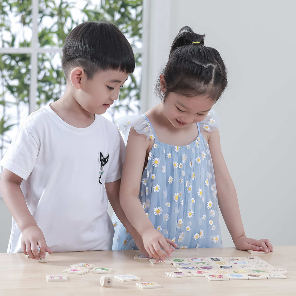 Viga Wooden Shape Recognition Puzzle - 37pc Dice-Driven Geometry Sorting Game