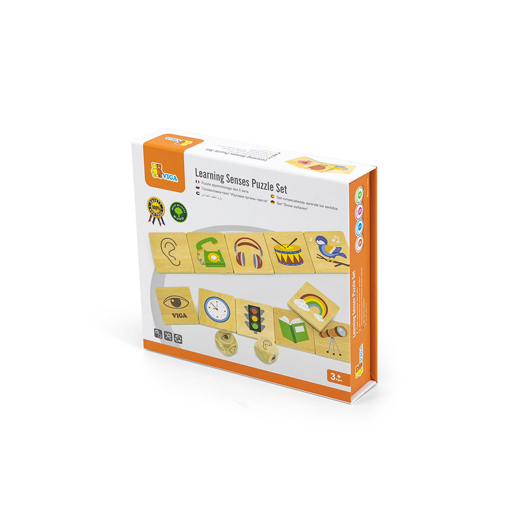 Viga Wooden Shape Recognition Puzzle - 37pc Dice-Driven Geometry Sorting Game