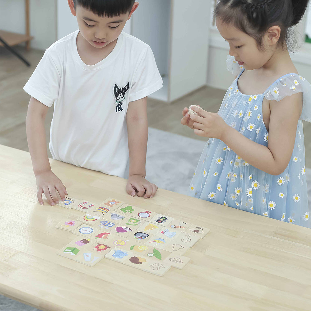 Viga Wooden Shape Recognition Puzzle - 37pc Dice-Driven Geometry Sorting Game