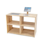 Viga Wooden Supermarket Food Display Counter - Solid Rubberwood Market Counter