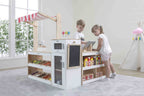 Viga Wooden Supermarket Food Display Counter - Solid Rubberwood Market Counter