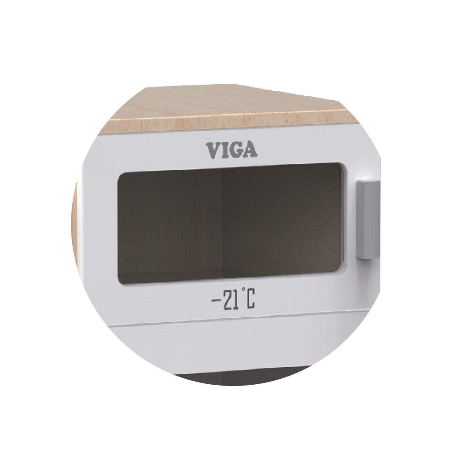 Viga Wooden Supermarket Cooler Stand - Solid Rubberwood Freezer Display Toy