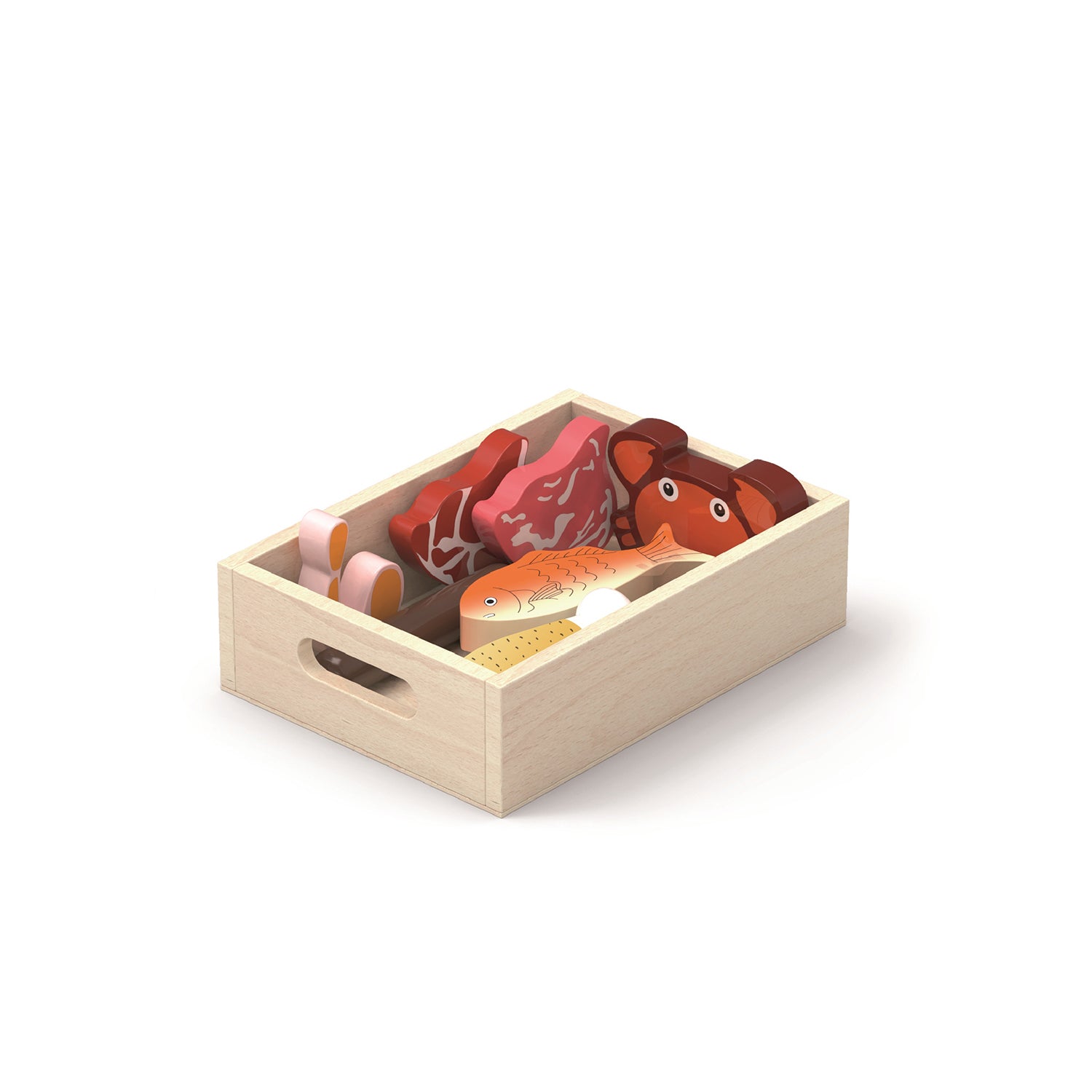 Viga Wooden Chilled Food Grocery Set - 2-Box Bundle (Yogurt, Fish, Meat & More)