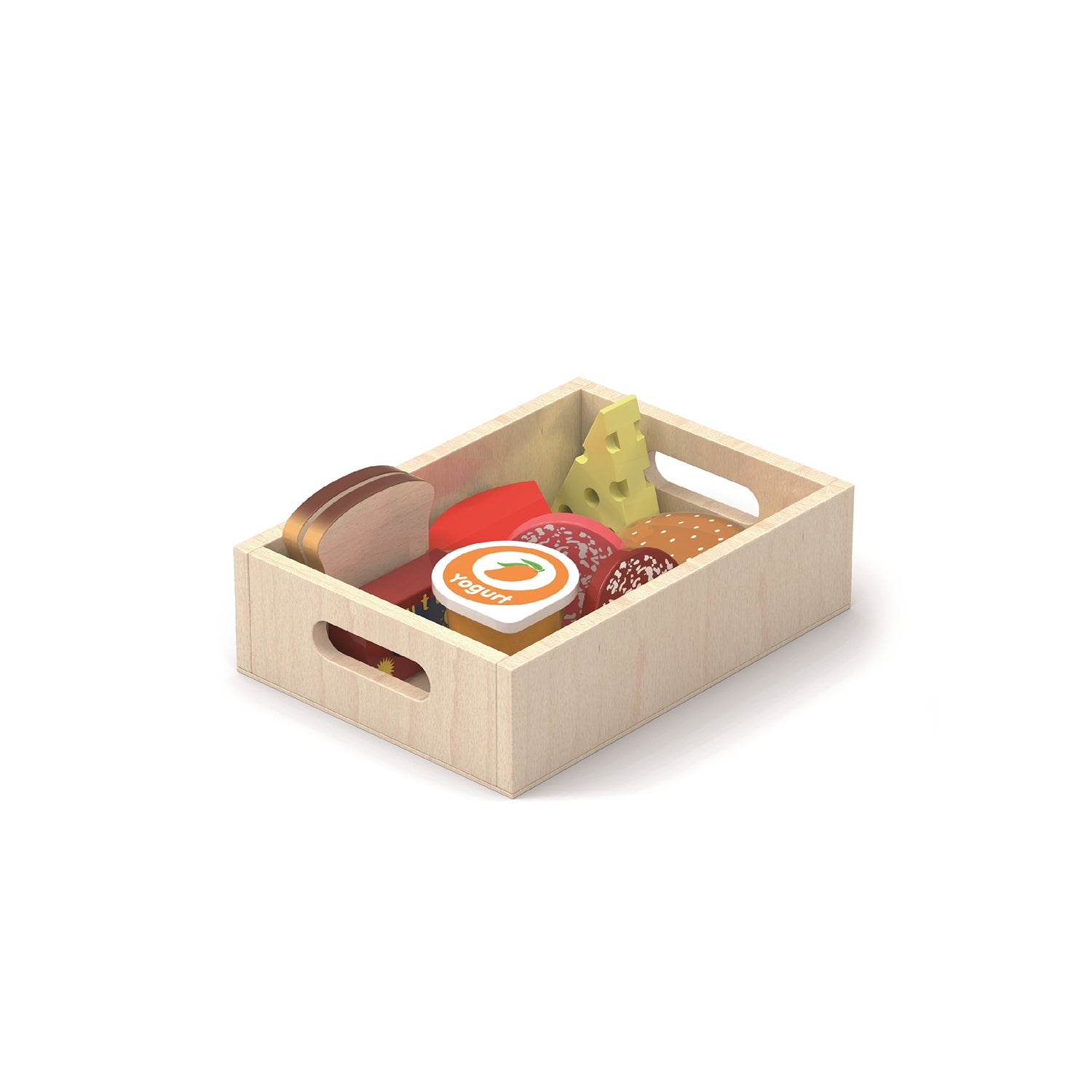 Viga Wooden Chilled Food Grocery Set - 2-Box Bundle (Yogurt, Fish, Meat & More)