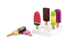 Viga Wooden Popsicle & Ice Cream Set - Vibrant 1:1 Scale Play Food with Stand
