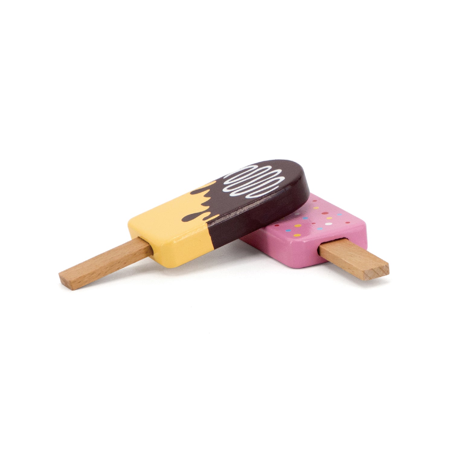 Viga Wooden Popsicle & Ice Cream Set - Vibrant 1:1 Scale Play Food with Stand