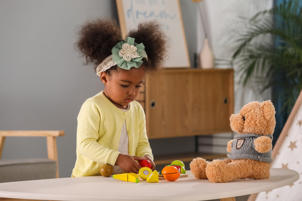 Viga Wooden Fruit Cutting Set - 11-Piece Montessori Early Learning Food Toy
