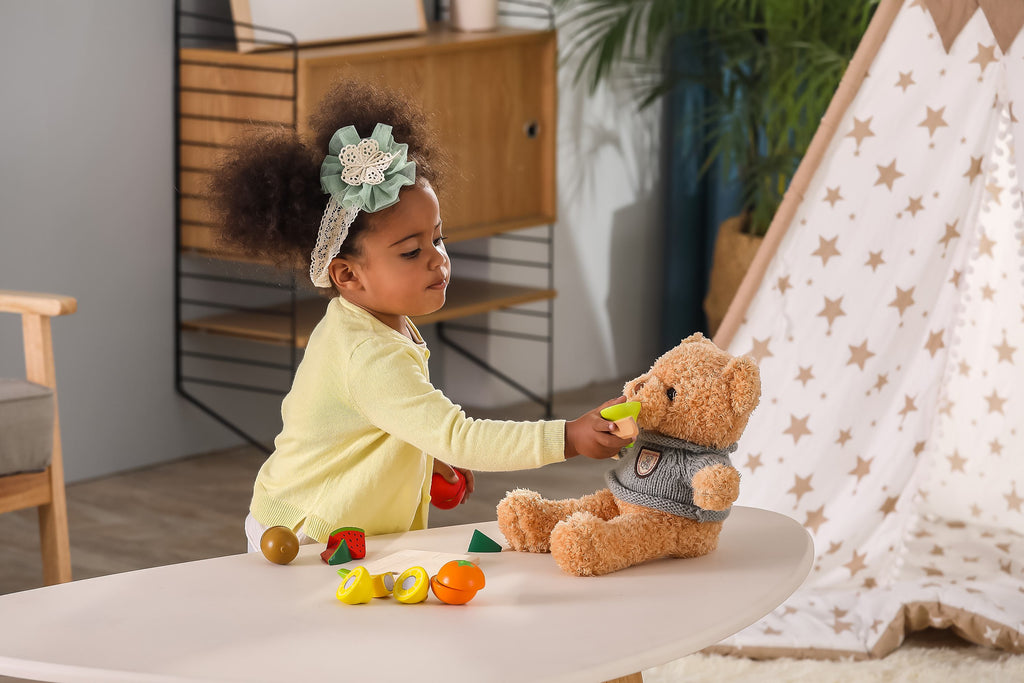 Viga Wooden Fruit Cutting Set - 11-Piece Montessori Early Learning Food Toy