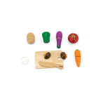 Viga Wooden Vegetable Cutting Set - 10-Piece Montessori Early Learning Food Toy
