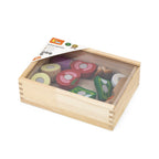 Viga Wooden Vegetable Cutting Set - 10-Piece Montessori Early Learning Food Toy