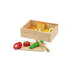Viga Wooden Breakfast Cutting Set - 11-Piece Montessori Early Learning Food Toy