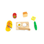 Viga Wooden Breakfast Cutting Set - 11-Piece Montessori Early Learning Food Toy