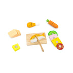Viga Wooden Lunch Cutting Set - Montessori Early Learning Slicing Toy with Storage Box