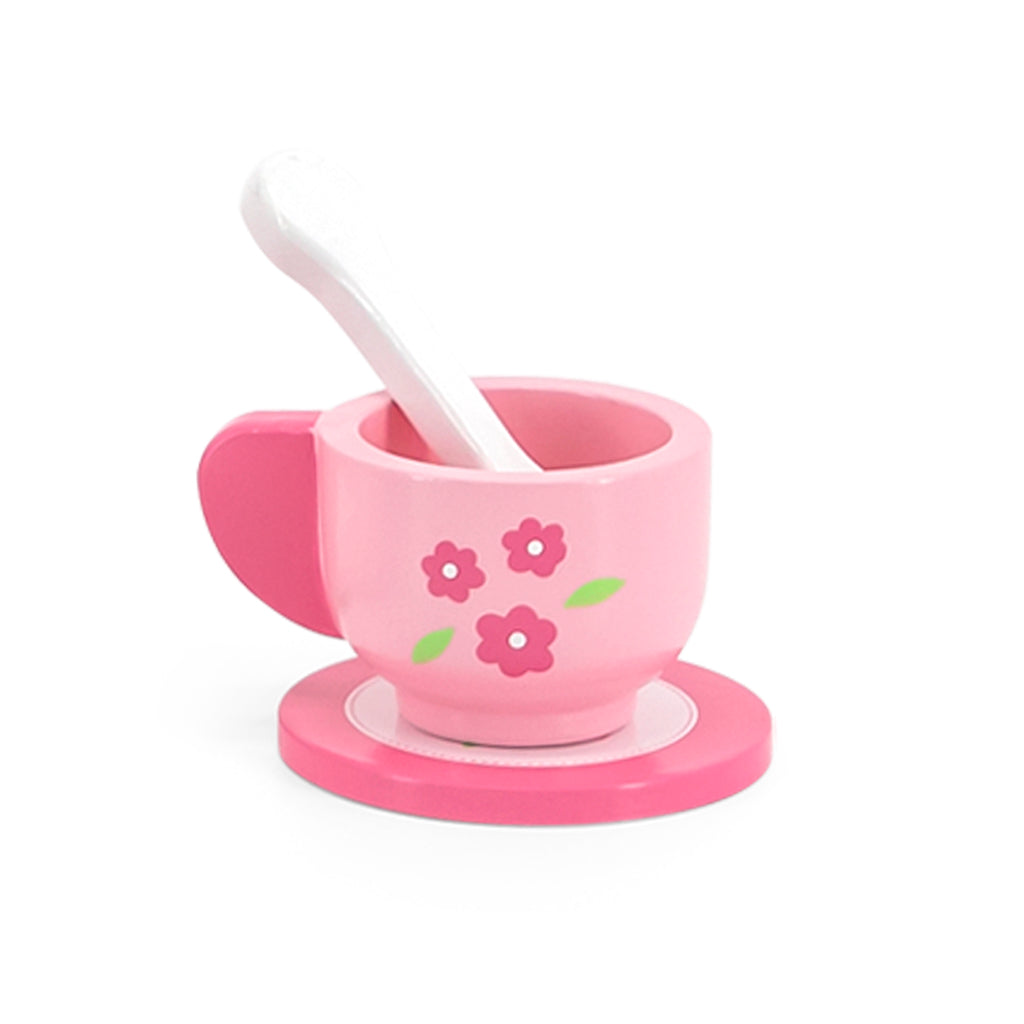 Viga 12-Piece Elegant Wooden Afternoon Tea Set - Montessori Social Role Play Toy