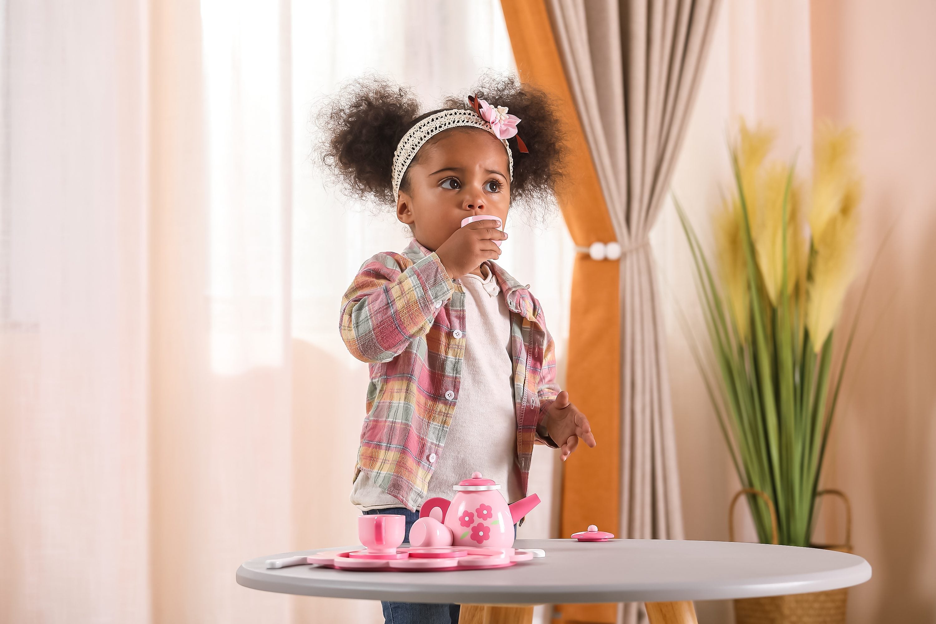 Viga 12-Piece Elegant Wooden Afternoon Tea Set - Montessori Social Role Play Toy