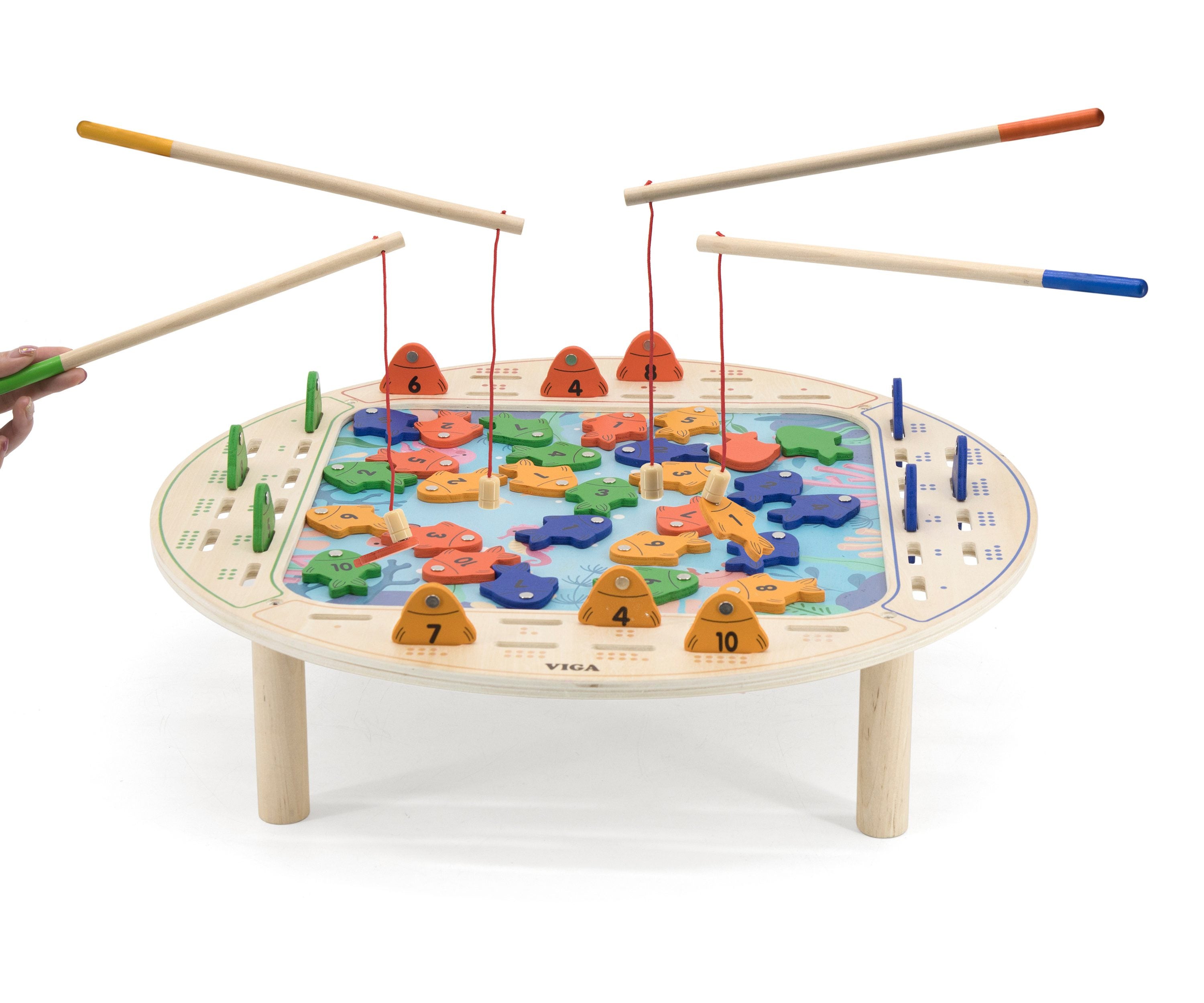 Viga Jumbo Wooden Fishing Table - 45pc Master Numeracy & Competition Set