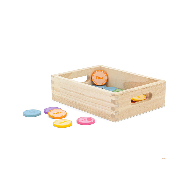 Viga Deluxe Wooden Ice Cream Cart - 40+ Piece Magnetic Pretend Play Set