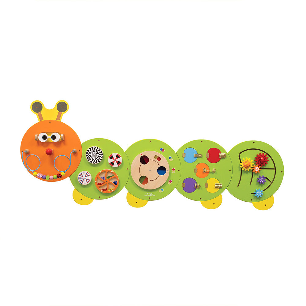 Viga Multi-Functional Caterpillar Wall Toy - 5-Piece Interactive Sensory Activity Center for Schools & Nurseries