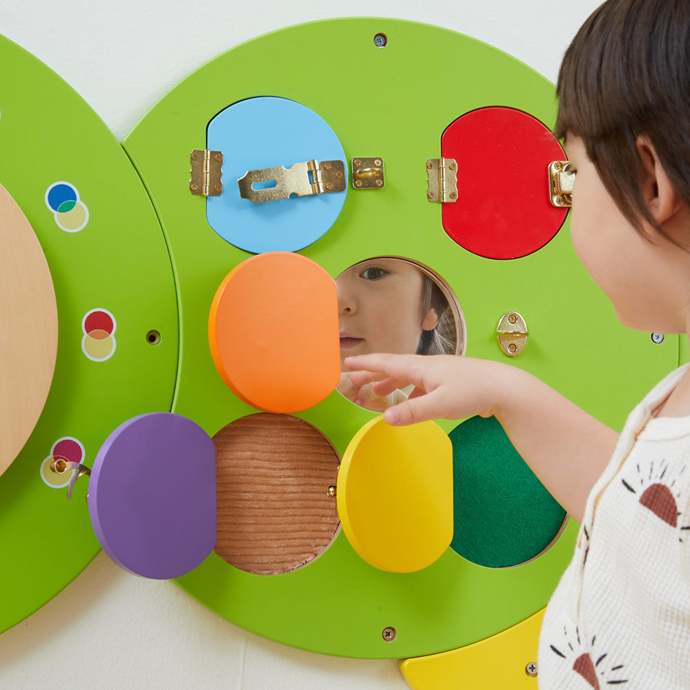 Viga Multi-Functional Caterpillar Wall Toy - 5-Piece Interactive Sensory Activity Center for Schools & Nurseries