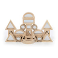 Viga 24-Piece Wooden Mirror Blocks Set - Montessori Double-Sided Sensory Building Toy