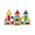 Viga 24-Piece Rainbow Sensory Window Blocks - Montessori Translucent Color Mixing Set