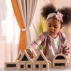 Viga 16-Piece Large Wooden Mirror Blocks Set - Oversized Double-Sided Sensory Building Set