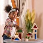 Viga 16-Piece Large Rainbow Sensory Window Blocks - Oversized Montessori Color Mixing Set