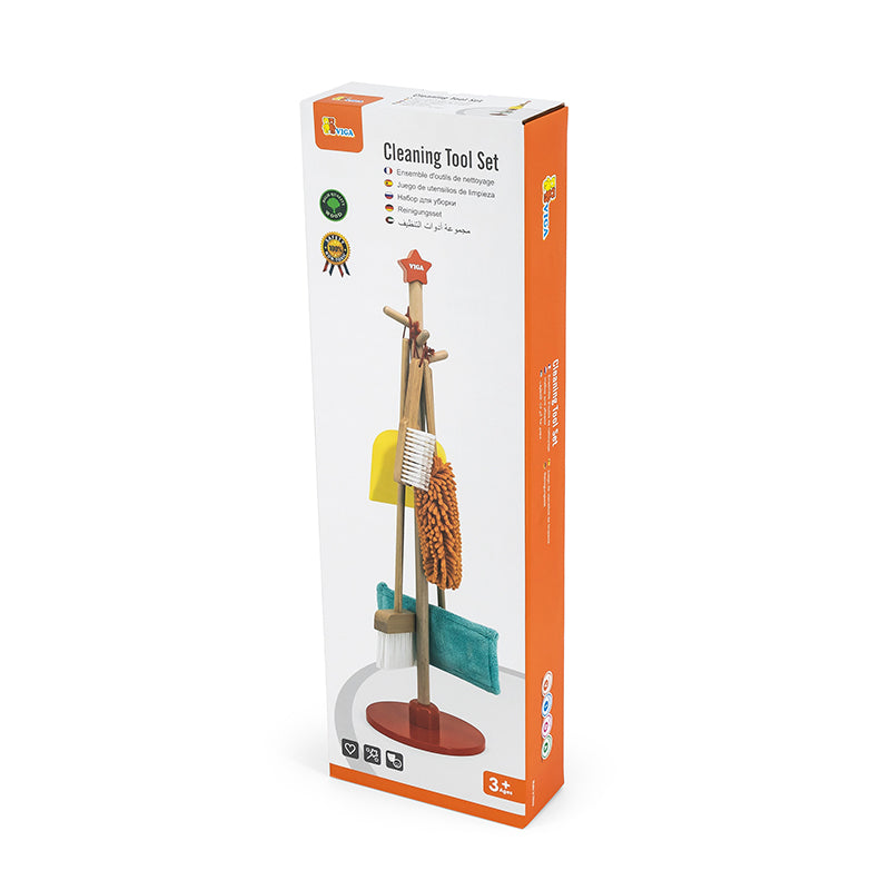 Viga 6-Piece Wooden Cleaning & Housekeeping Set - Montessori Practical Life Toy