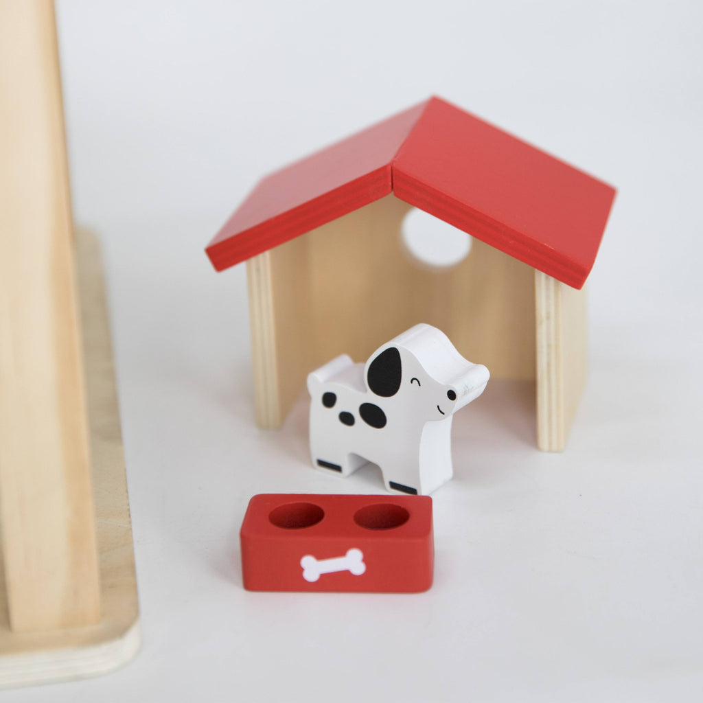 Viga Deluxe 3-Story Modern Wooden Dollhouse - 22-Piece Furniture & 4-Figure Family Set