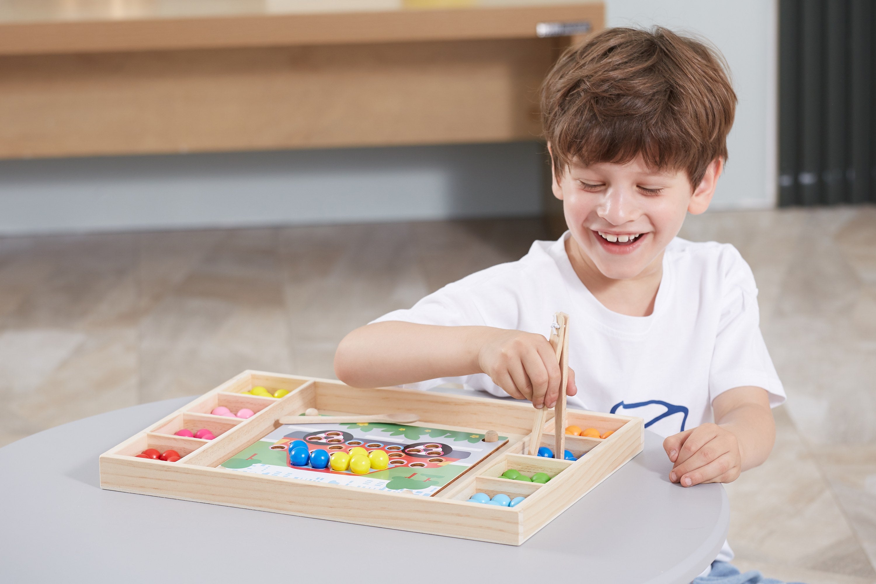 Viga Wooden Bead Sorting & Fine Motor Master Set - 94pc Sensory Training Kit