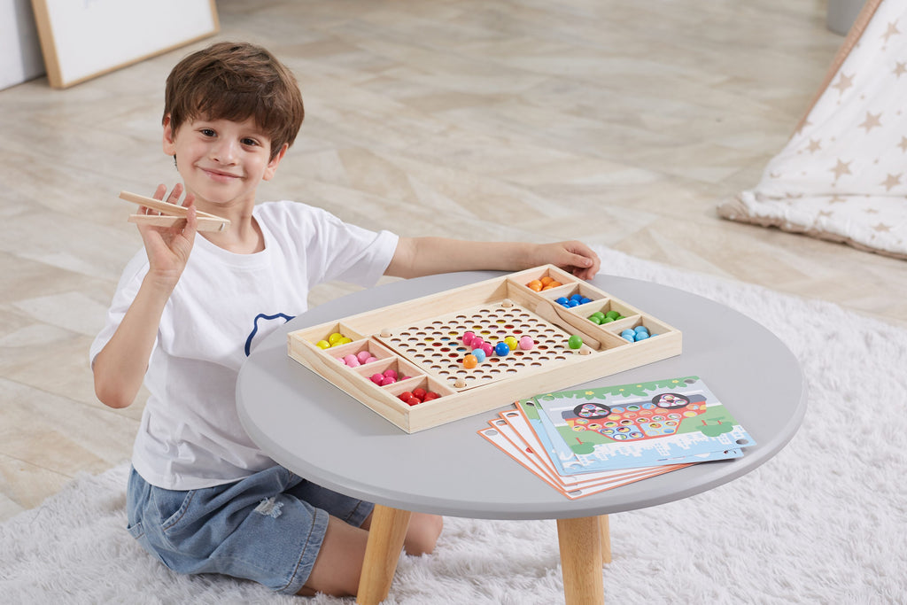 Viga Wooden Bead Sorting & Fine Motor Master Set - 94pc Sensory Training Kit