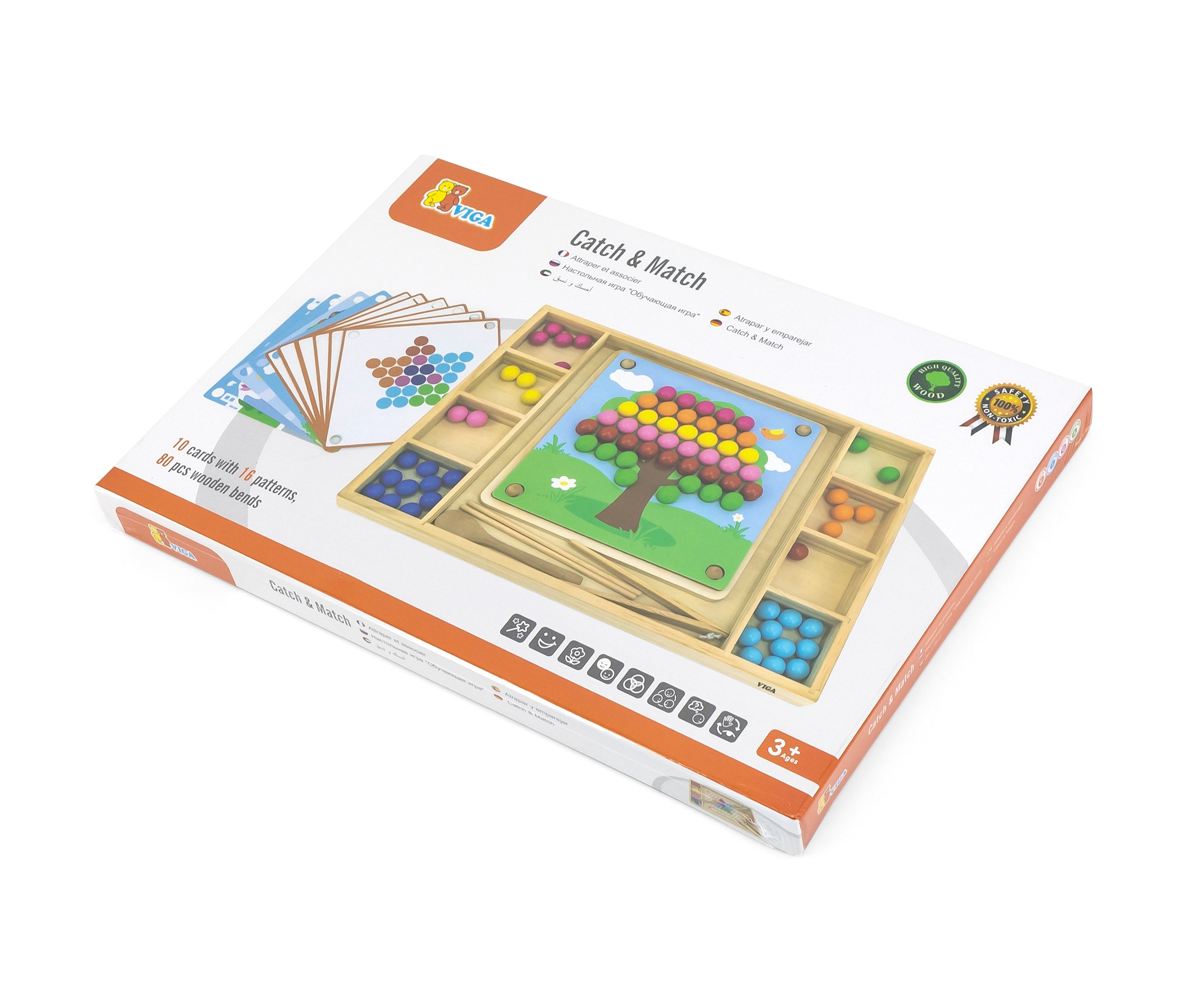 Viga Wooden Bead Sorting & Fine Motor Master Set - 94pc Sensory Training Kit