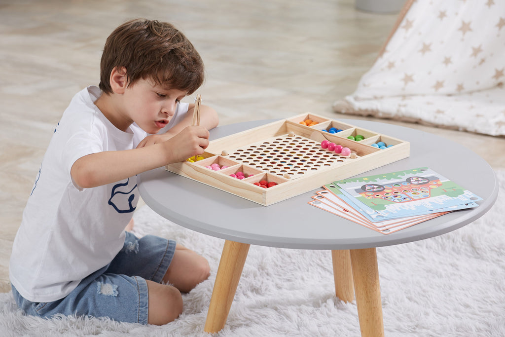 Viga Wooden Bead Sorting & Fine Motor Master Set - 94pc Sensory Training Kit
