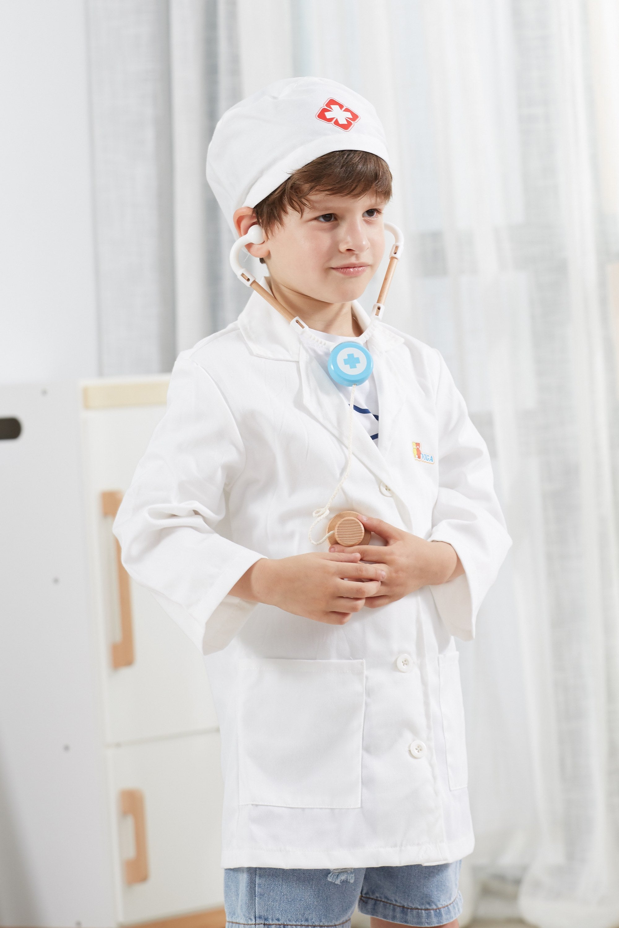 Viga Professional Doctor Role Play Costume Set - Kids' Medical Career Outfit