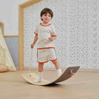 Viga Multipurpose Wooden Waldorf Balance Board - 80kg Capacity with Pull Rope & Track Stickers