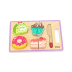 Viga Compact Wooden Dessert Slicing & Matching Set - 6-Piece Montessori Tea Party Toy