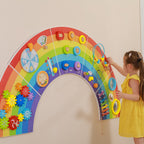 Viga Rainbow Multi-Sensory Wall Toy - 12-in-1 Interactive Activity Center for All Heights