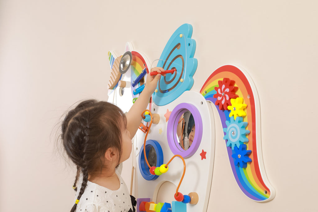 Viga Unicorn Wall Toy | Montessori Sensory Activity Board for Preschool Kids