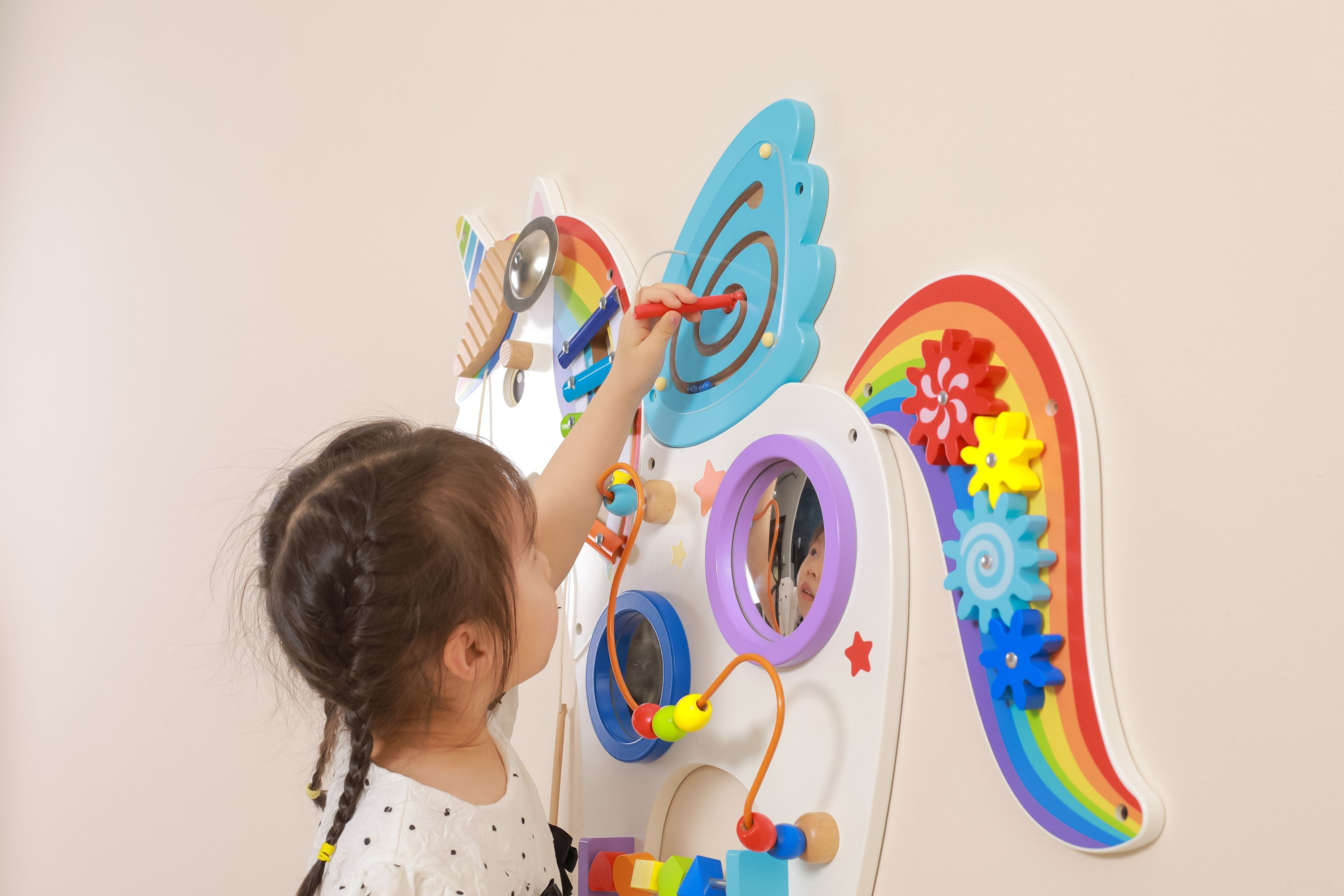 Viga Unicorn Wall Toy | Montessori Sensory Activity Board for Preschool Kids