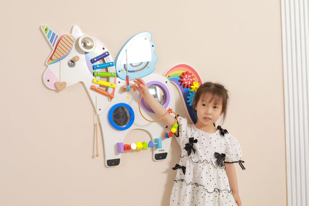 Viga Unicorn Wall Toy | Montessori Sensory Activity Board for Preschool Kids