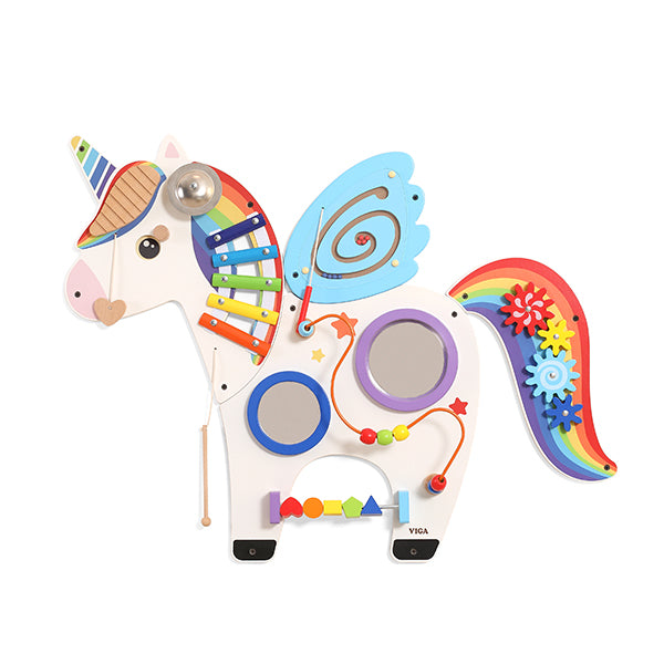 Viga Unicorn Wall Toy | Montessori Sensory Activity Board for Preschool Kids