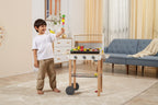 Viga Deluxe 47-Piece Wooden BBQ Grill Station - Mobile Interactive Play Set