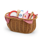 Viga 30-Piece Deluxe Wooden Picnic Basket Set - Montessori Outdoor Social Role Play Toy