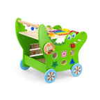 Viga 7-in-1 Crocodile Activity Walker - Montessori Wooden Push Toy with Storage