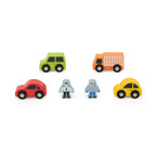 Viga Wooden Ferry Boat Car Carrier - 7-Piece Nautical Transport Playset