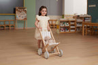 Viga Solid Beechwood Doll Stroller with Rubber Tires - Premium Nurturing Role Play Toy